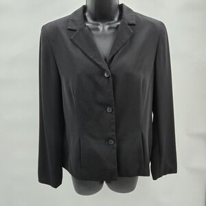 Norton McNaughton Petites Women's Black Blazer Coat Jacket Size 10P Vintage